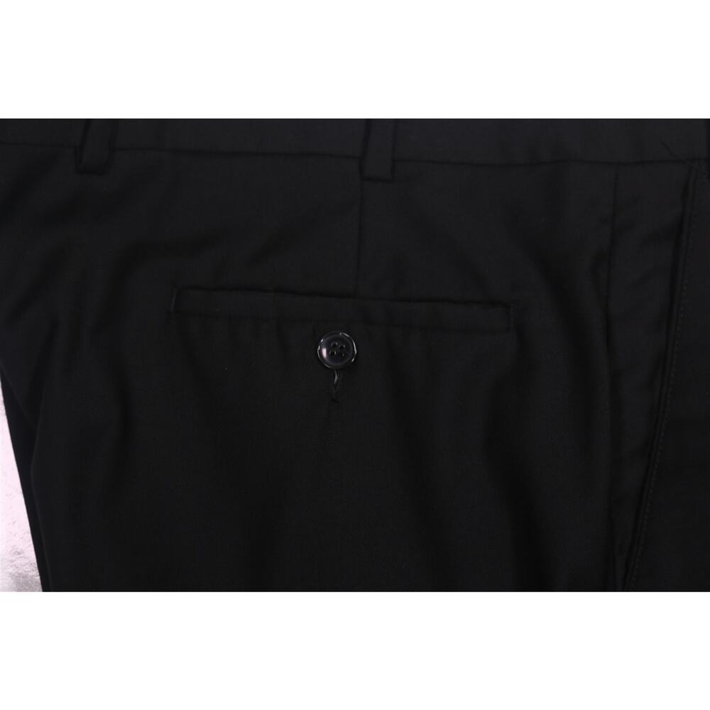 Peter Millar Solid Black Wool Flat Front Dress Pa… - image 3